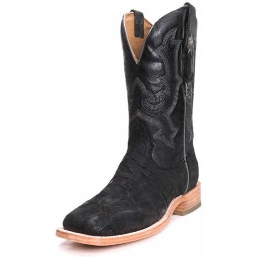 Men's western boots with a scalloped edge and a pull - on strapCorral Men's Matte Black Alligator Cowboy Boot Men's western boots with a scalloped edge and a pull - on strapCorral Men's Matte Black Alligator Cowboy Boot