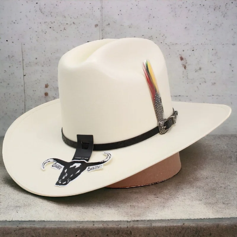 Men's western boots with a silver - toned hardware and accentsCuernos Chuecos 5,000X Cowboy Hat (Sinaloa Style) Men's western boots with a silver - toned hardware and accentsCuernos Chuecos 5,000X Cowboy Hat (Sinaloa Style)