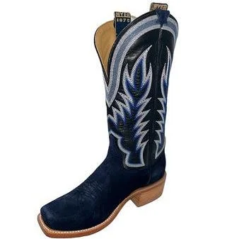 Men's western boots with a traditional western boot silhouette and a polished shineHyer Men's Culver Navy Roughout Boot Men's western boots with a traditional western boot silhouette and a polished shineHyer Men's Culver Navy Roughout Boot