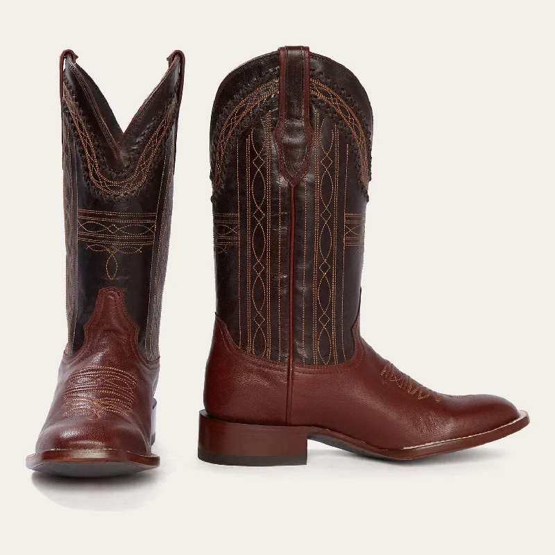 Men's western boots with a high - quality leather upper and a suede liningDenver Brown Goat Hand Stitched Cowboy Boot Men's western boots with a high - quality leather upper and a suede liningDenver Brown Goat Hand Stitched Cowboy Boot