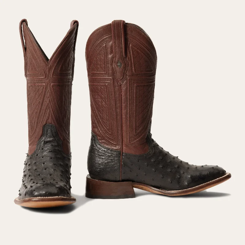Men's western boots in a rich brown or black leatherDillon Ostrich Boots