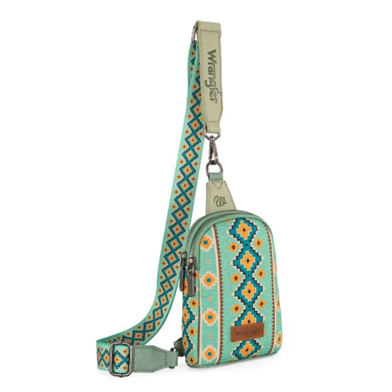 Wrangler Green Aztec Crossbody Purse