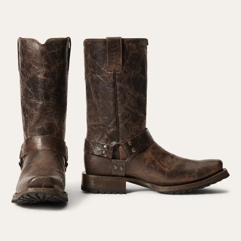 Men's western boots with a scalloped edge and a pull - on strapHeritage Harness Boots Men's western boots with a scalloped edge and a pull - on strapHeritage Harness Boots