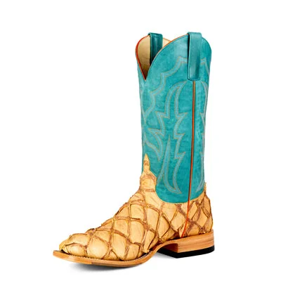 Men's western boots with a decorative inlay on the toe and heelHorse Power Men's Antique Saddle Big Bass Western Boot Men's western boots with a decorative inlay on the toe and heelHorse Power Men's Antique Saddle Big Bass Western Boot