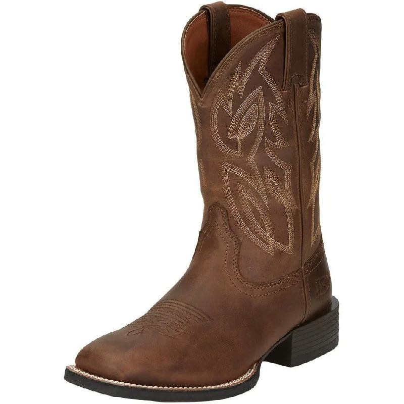Men's western boots with a suede shaft and a leather soleJustin Men's Canter Work Boot Men's western boots with a suede shaft and a leather soleJustin Men's Canter Work Boot