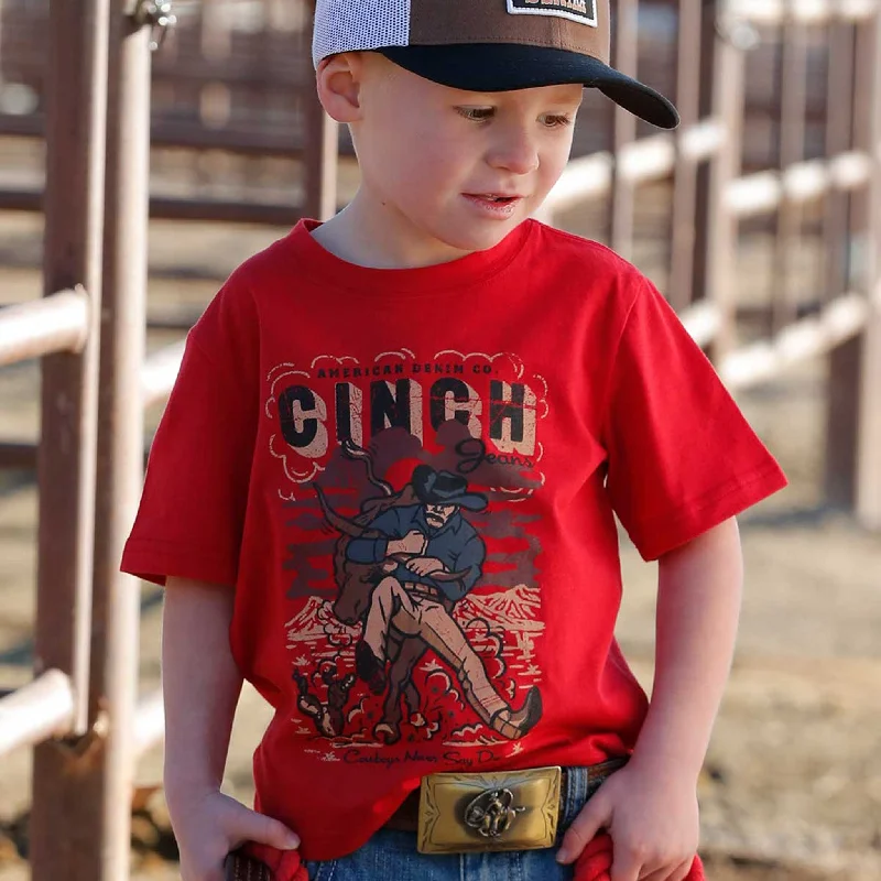 Cinch Toddler Red Steer Wrestling Tee