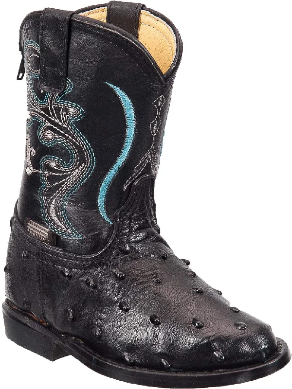 Men's western boots with a distressed leather finish for a rugged lookInfant Toddler Oval Toe Ostrich Print Cowboy Boot Men's western boots with a distressed leather finish for a rugged lookInfant Toddler Oval Toe Ostrich Print Cowboy Boot