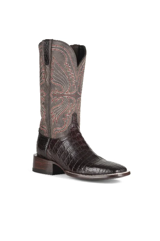 Men's western boots with a scalloped edge and a pull - on strapAzulado - Amon Nile - Black Cherry Men's western boots with a scalloped edge and a pull - on strapAzulado - Amon Nile - Black Cherry