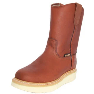 Western - style men's boots with intricate tooling and stitchingMen's Steel Toe Leather Work Boot-415 Western - style men's boots with intricate tooling and stitchingMen's Steel Toe Leather Work Boot-415