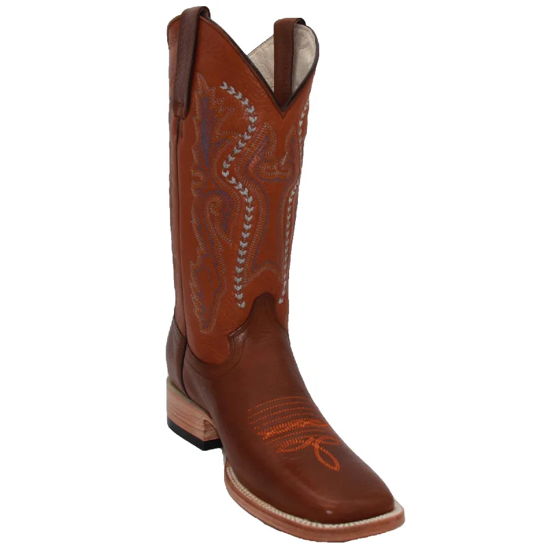 Men's Genuine Leather Square Toe Cowboy Boot