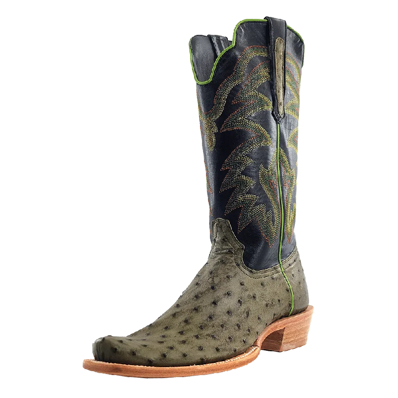 Men's western boots with a suede shaft and a leather soleR. Watson Forest Full Quill Ostrich Men's Boot Men's western boots with a suede shaft and a leather soleR. Watson Forest Full Quill Ostrich Men's Boot