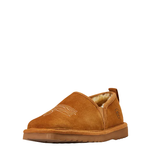 Men's western boots with a suede shaft and a leather soleMen's Lasso Suede Slipper