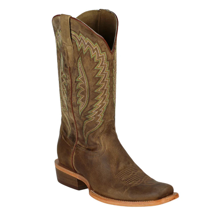 Men's western boots with a decorative concho belt and buckleRW Ranch Mad Brown Goat Men's Boot Men's western boots with a decorative concho belt and buckleRW Ranch Mad Brown Goat Men's Boot