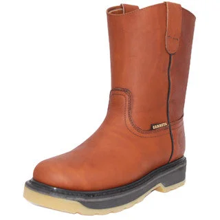 Men's western boots with a tooled leather design on the shaftMen's Leather Soft Toe Work Boot Double Density Sole-340 Men's western boots with a tooled leather design on the shaftMen's Leather Soft Toe Work Boot Double Density Sole-340