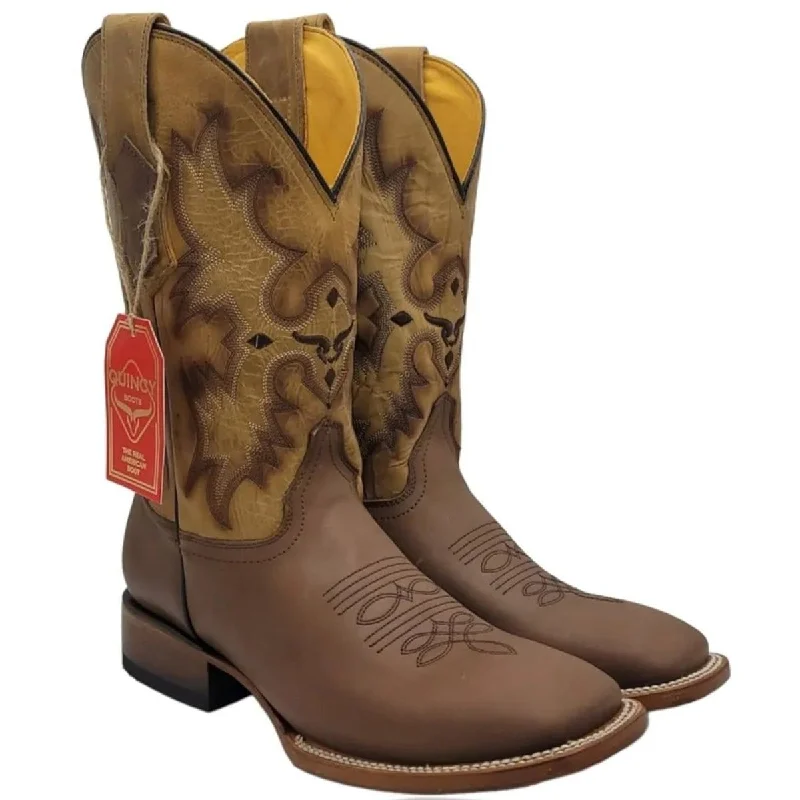 Men's western boots with a leather lining and a padded insoleMen's Quincy Rodeo Wide Square Toe Boot Q822E6231
