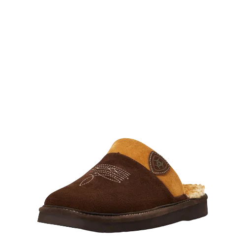 Men's western boots with a high - quality leather upper and a suede liningAriat Men's Silversmith Chocolate Square Toe Slipper Men's western boots with a high - quality leather upper and a suede liningAriat Men's Silversmith Chocolate Square Toe Slipper