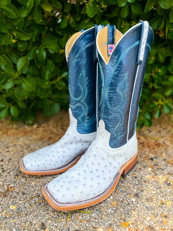 Men's western boots with a high - quality leather upper and a suede liningAnderson Bean Exclusive White Bruciatto Full Quill Men's western boots with a high - quality leather upper and a suede liningAnderson Bean Exclusive White Bruciatto Full Quill