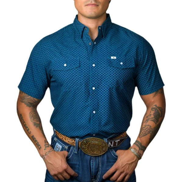 Men's western boots with a silver - toned hardware and accentsFerrell "Frost" Short Sleeve Pearl Snap Men's Shirt Men's western boots with a silver - toned hardware and accentsFerrell "Frost" Short Sleeve Pearl Snap Men's Shirt
