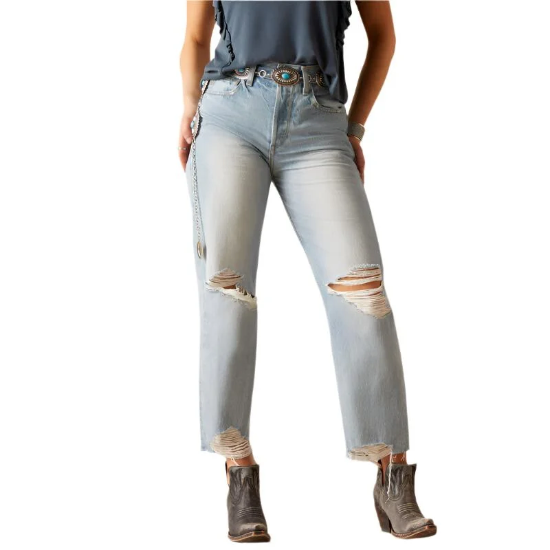 Men's western boots with a decorative concho belt and buckleAriat Ultra High Rise Tomboy Straight Jean Men's western boots with a decorative concho belt and buckleAriat Ultra High Rise Tomboy Straight Jean