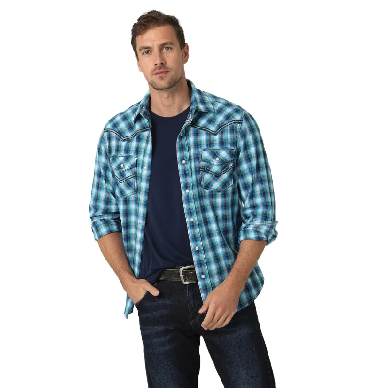 Rock 47® by Wrangler® Long Sleeve Shirt - Modern Fit - Blue