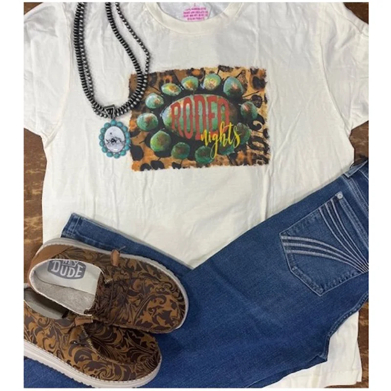 Western - style men's boots with intricate tooling and stitchingRaisin' Arrows Women's Rodeo Nights Tee Western - style men's boots with intricate tooling and stitchingRaisin' Arrows Women's Rodeo Nights Tee