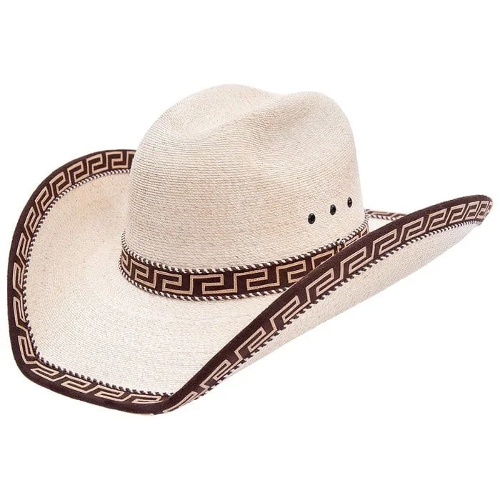 Vintage - style men's western boots with a square toe and spur ledgeSahuayo Palm Decorated Marlboro Cowboy Hat Brown Band Vintage - style men's western boots with a square toe and spur ledgeSahuayo Palm Decorated Marlboro Cowboy Hat Brown Band