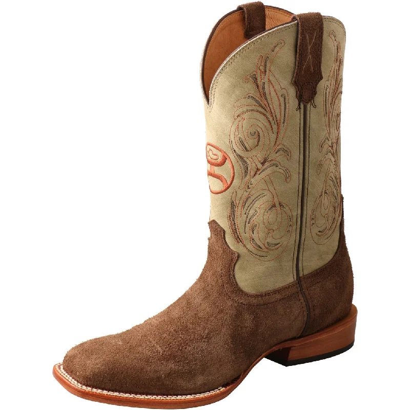 Men's western boots with a high - quality leather upper and a suede liningTwisted X Men's Hooey Boot-Chocolate and Key Lime Men's western boots with a high - quality leather upper and a suede liningTwisted X Men's Hooey Boot-Chocolate and Key Lime