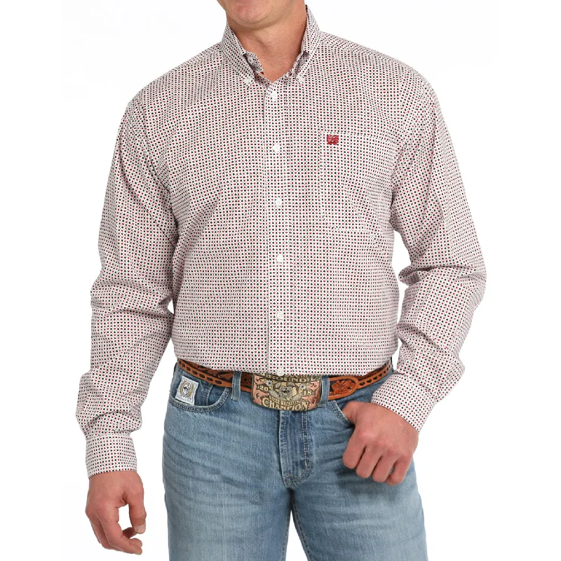 Men's western boots with a leather sole and a heel guardCinch Men's White Geometric Print Button Down Men's western boots with a leather sole and a heel guardCinch Men's White Geometric Print Button Down