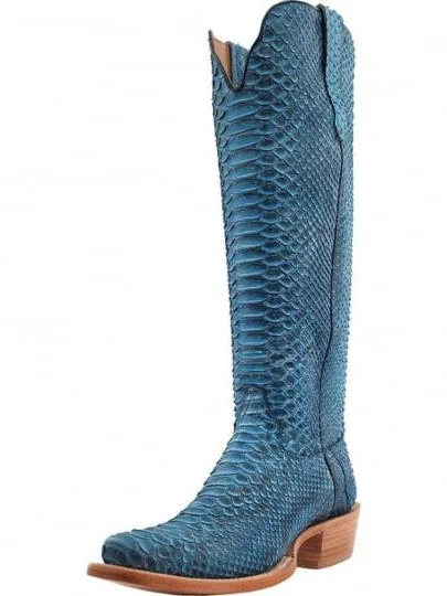 Men's western boots with a distressed leather finish for a rugged lookR. Watson Denim Python Ladies' Boot Men's western boots with a distressed leather finish for a rugged lookR. Watson Denim Python Ladies' Boot