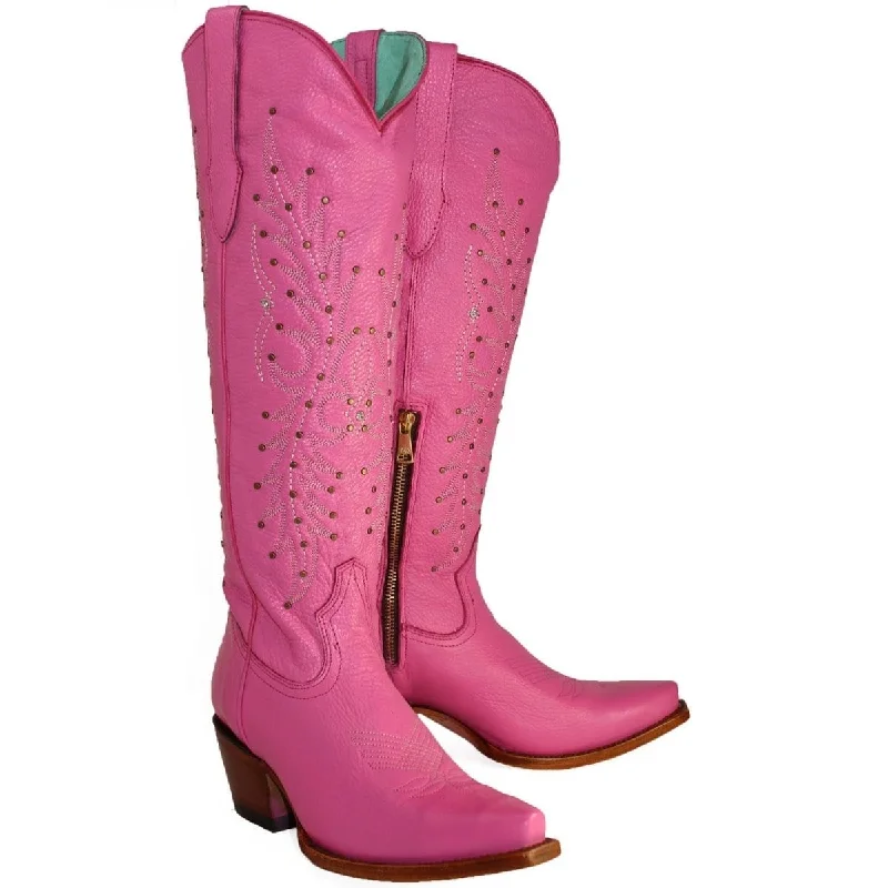 Western - style men's boots with intricate tooling and stitchingWomen's Quincy Leather Snip Toe High Boot Q34T2725 Western - style men's boots with intricate tooling and stitchingWomen's Quincy Leather Snip Toe High Boot Q34T2725