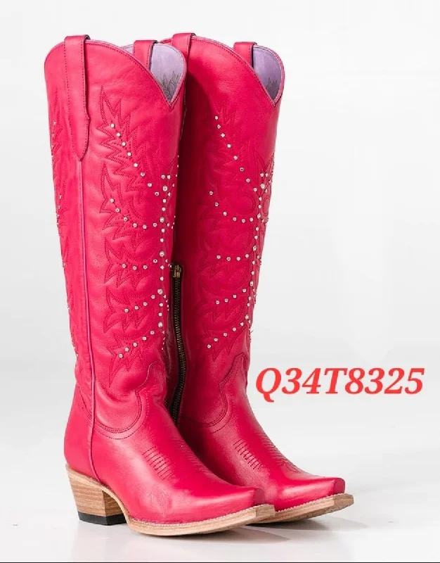 Men's western boots with a leather lining and a padded insoleWomen's Quincy Leather Snip Toe High Boot Q34T8325 Men's western boots with a leather lining and a padded insoleWomen's Quincy Leather Snip Toe High Boot Q34T8325