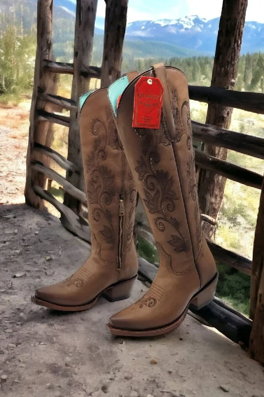 Men's western boots with a leather - wrapped heel and a smooth finishWomen's Quincy Leather Snip Toe High Boot Q34T8351 Men's western boots with a leather - wrapped heel and a smooth finishWomen's Quincy Leather Snip Toe High Boot Q34T8351