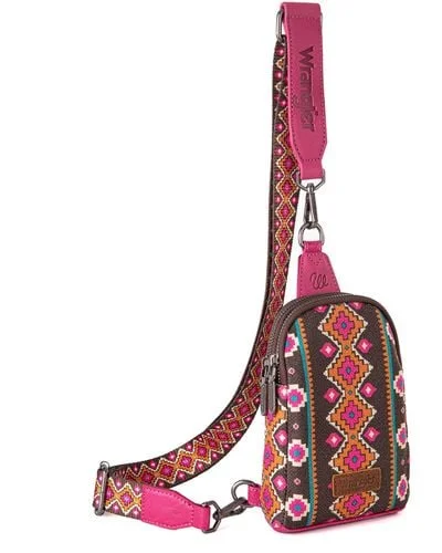 Men's western boots with a high - heeled design and a pointed toeWrangler Aztec Sling Bag Hot Pink Men's western boots with a high - heeled design and a pointed toeWrangler Aztec Sling Bag Hot Pink