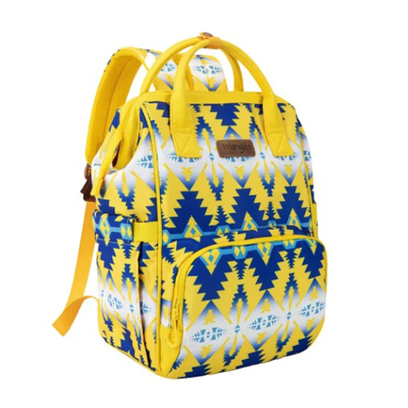 Wrangler Yellow & Blue Aztec Callie Backpack/Diaper Bag