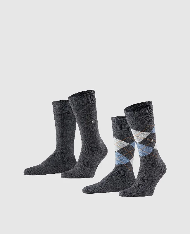 Burlington Everyday 2-Pack Men's Socks - Anthracite Melange