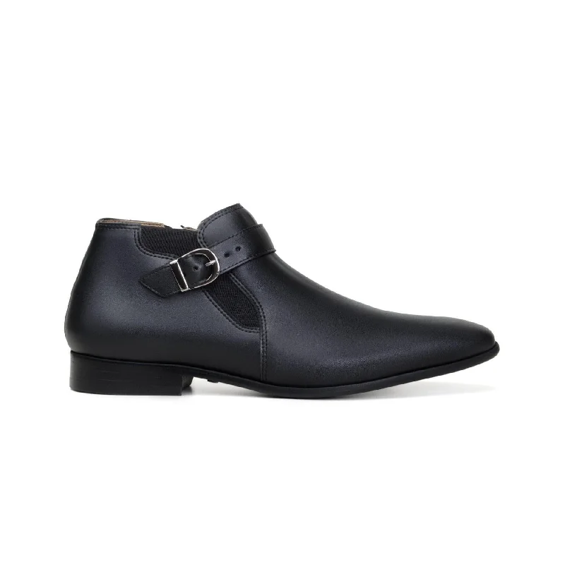 'Archer' men's black vegan-leather boot by Zette Shoes