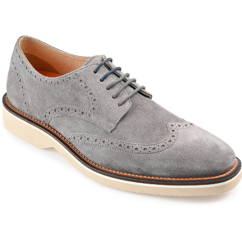 Men's leather formal Oxford shoes with a cap toeChadwick Mens Suede Lace-Up Oxfords