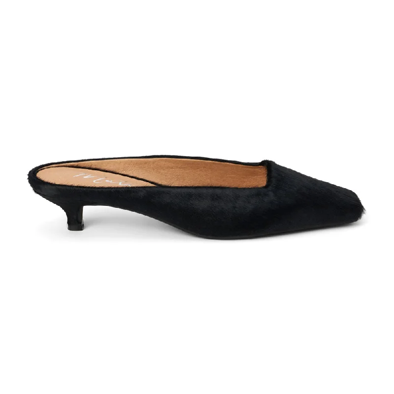 Classy Square Toe Kitten Heel Mules