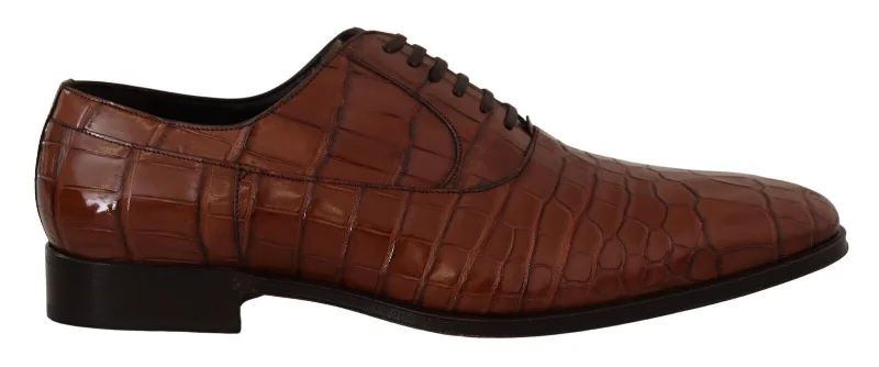 Dolce & Gabbana Elegant Exotic Crocodile Leather Formal Men's Shoes