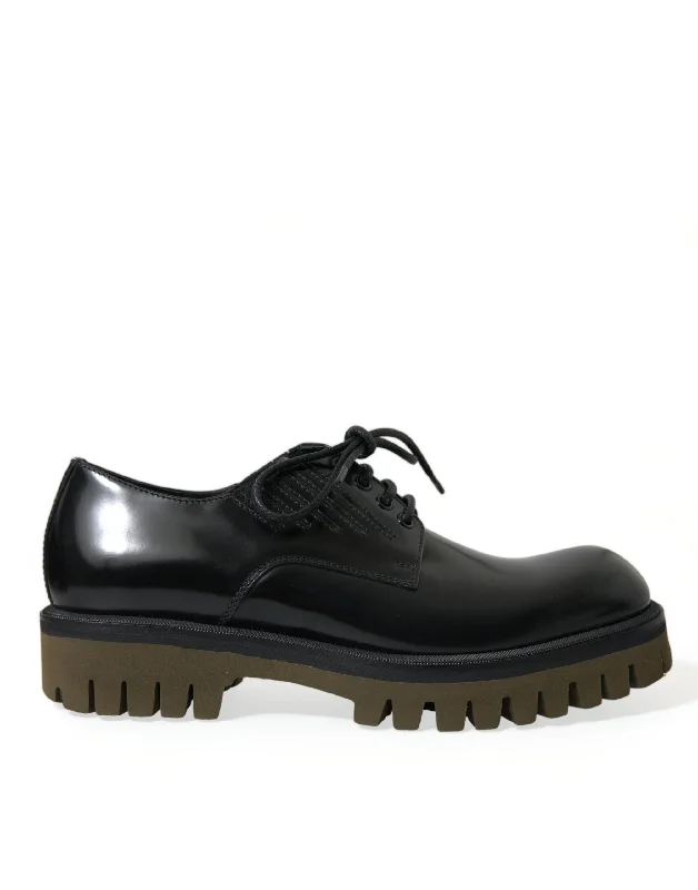 Dolce & Gabbana Elegant  Leather Derby Dress Men's Shoes