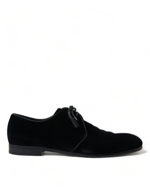 Dolce & Gabbana Elegant  Velvet Derby Dress Men's Shoes