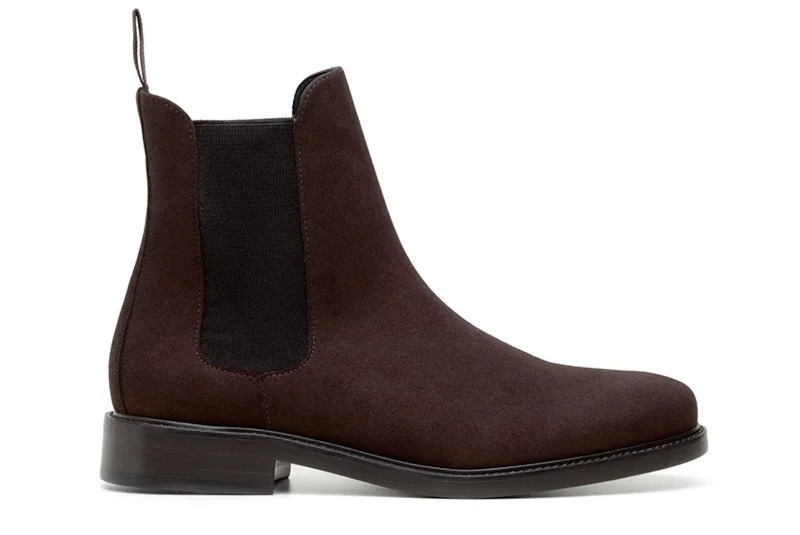 'Dylan' Unisex Chelsea Vegan Suede Boots by Ahimsa -  Espresso