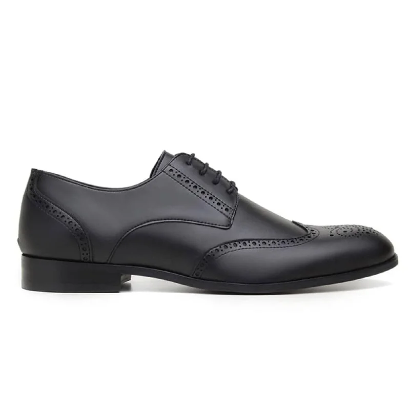 'Elias' men's vegan wingtip shoe by Ahimsa - black