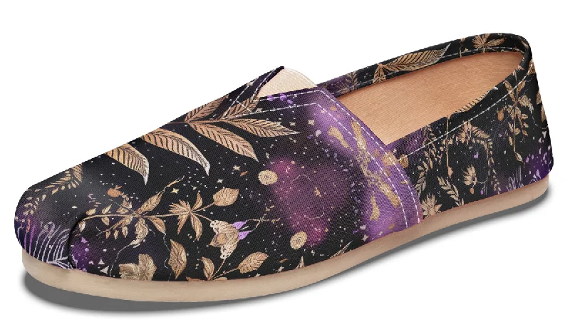 Galactic Bloom Espadrilles - Lightweight Canvas Slip-Ons with Elastic V for Easy Comfort