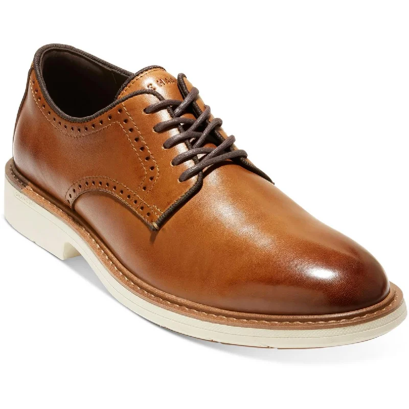 Men's formal shoes with a decorative perforationGoto Plain Toe OX Mens Leather Round Toe Oxfords Men's formal shoes with a decorative perforationGoto Plain Toe OX Mens Leather Round Toe Oxfords