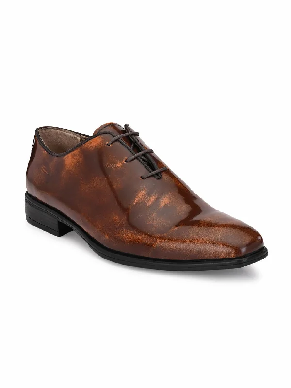 HITZ3311 Men's Tan Leather Formal  Lace-Up Shoes