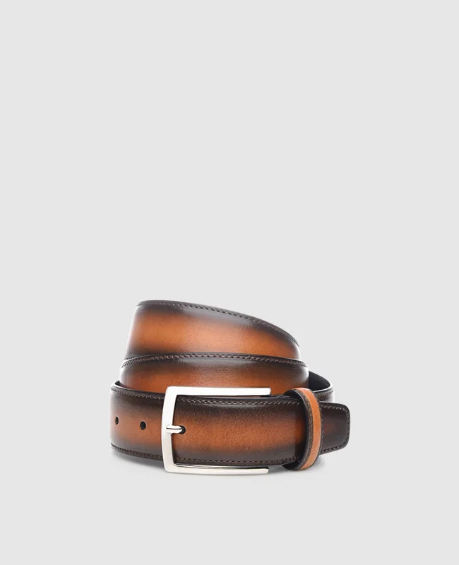 Men’s Patina belt in whiskey - Whiskey