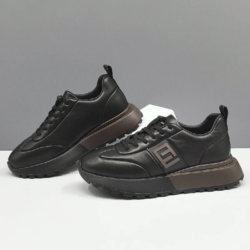 Men's casual shoes with a flexible rubber outsoleMen Fashion Leather Slip-on Casual Shoes