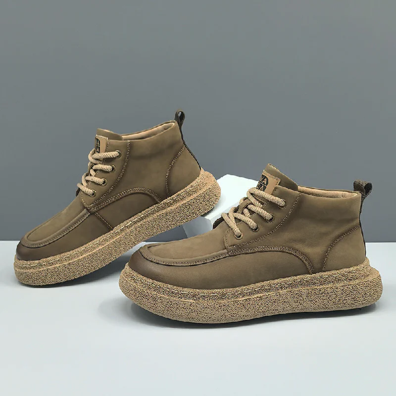 Men's casual shoes with a thick sole for added heightMen Minimalism Fashion Leather High Top Casual Shoes Men's casual shoes with a thick sole for added heightMen Minimalism Fashion Leather High Top Casual Shoes