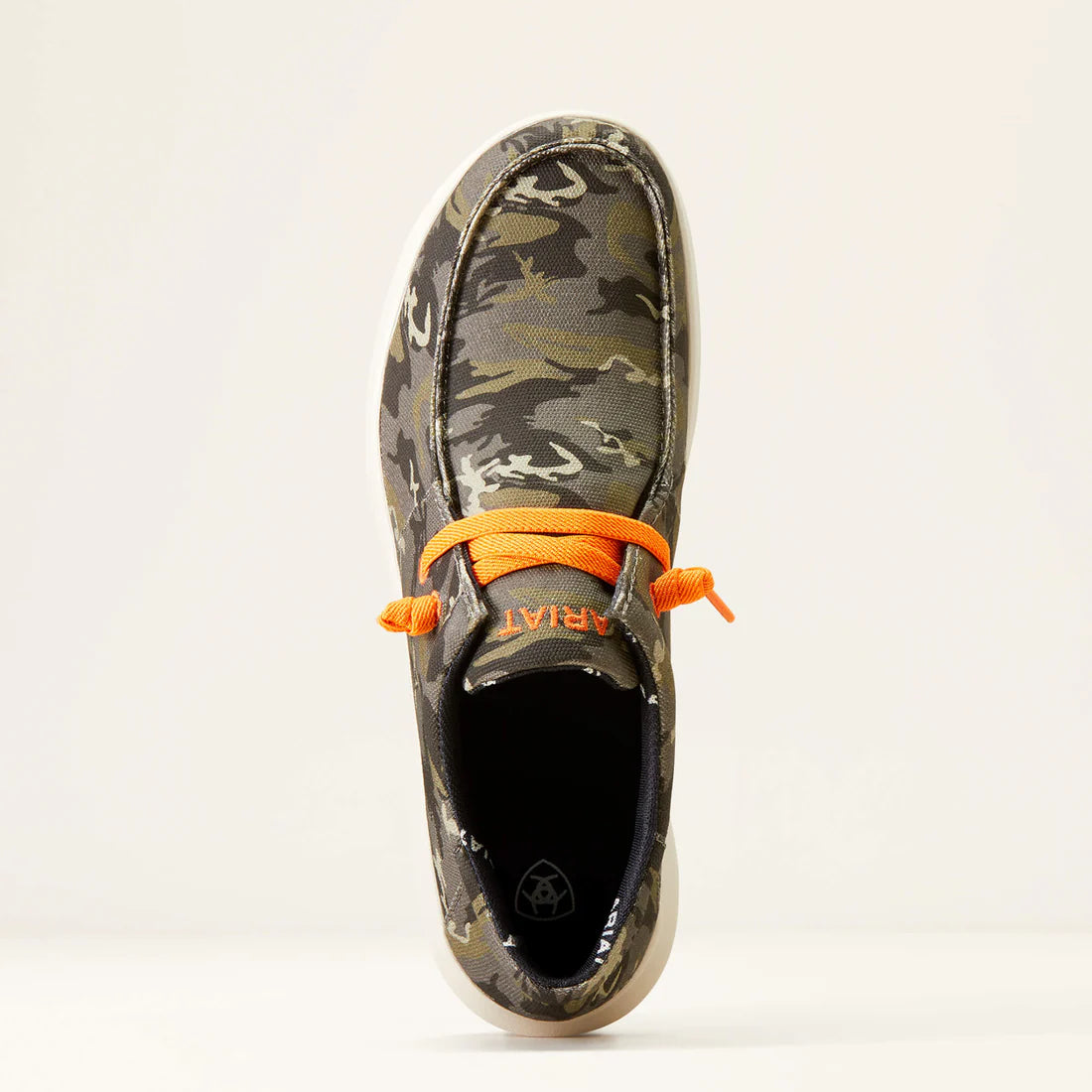 Men's casual shoes with a metallic trimAriat Men’s Hilo Stretch Lace Dark Camo